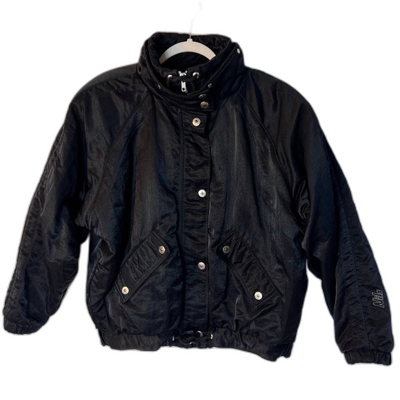 NILS Vintage 90s Ski Snow Jacket Black Size 8 - Picture 1 of 10